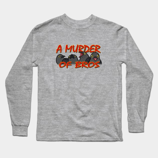 A Murder of Bros Logo Long Sleeve T-Shirt by Corvus Twig